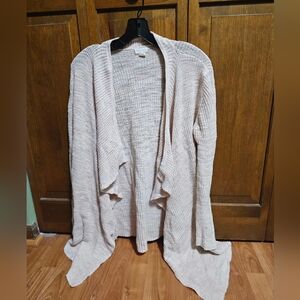 Women's Light Pink Open-Front Sweater